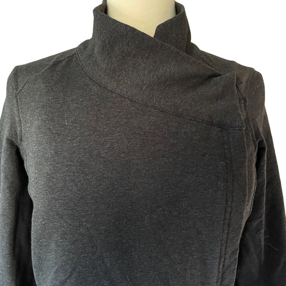 LuLuLemon Athletica Jacket Size 6 Dark Gray Asymmetrical Tunic Length Pockets - Picture 4 of 11